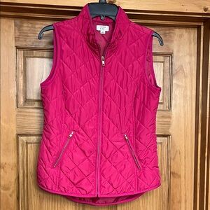 Crown & Ivy Pink Quilted Vest
